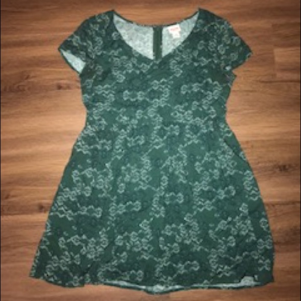 Dark green skater dress